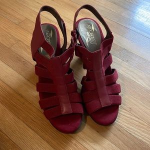 Red stretchy sandals